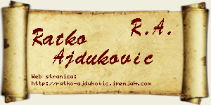 Ratko Ajduković vizit kartica